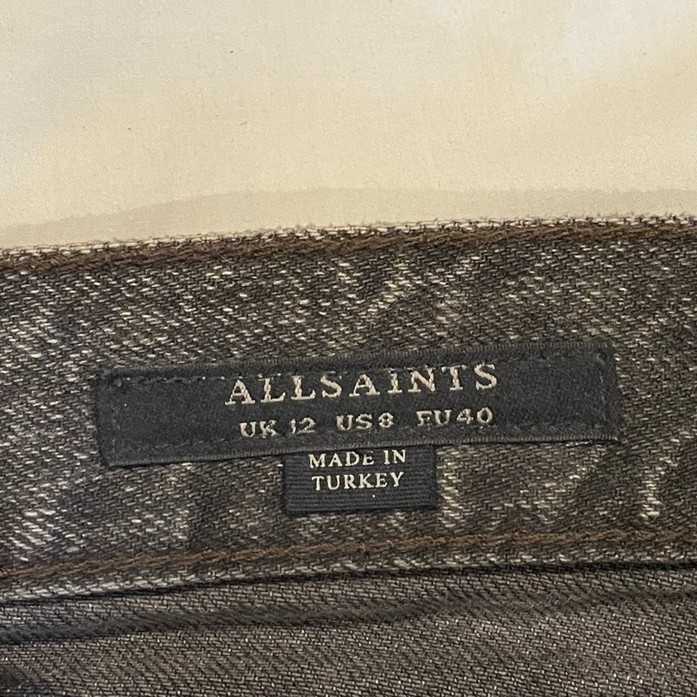 Allsaints Gray/Black Betty Denim Mini Skirt (Size 8) - Picture 8 of 11